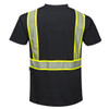 PortWest Enhanced Visibility Black Iona T-Shirt with Pocket S396 Back