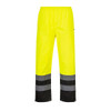 PortWest Class E Hi Vis Yellow Black Bottom Rain Pants S587 Front