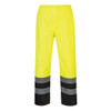 PortWest Class E Hi Vis Yellow Black Bottom Rain Pants S587 Back