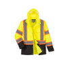 PortWest Class 3 Hi Vis Yellow Black Bottom Two-Tone Rain Jacket US361 Front