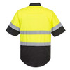 PortWest Class 2 Hi Vis Yellow Black Bottom Work Shirt E067 Back