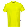 PortWest Non-ANSI Hi Vis T-Shirt with Chest Pocket S577 Yellow Front