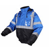 GSS Non-ANSI Enhanced Visibility Blue Black Bottom Bomber Jacket 8013 Left Side