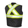 Enhanced Visibility Two-Tone X-Back Quilted Safety Vest SV05BLK Back