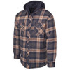 Tough Duck Quilt Lined Hooded Flannel Jac-shirt WS06 Navy-Brown Plaid