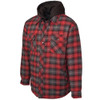 Tough Duck Quilt Lined Hooded Flannel Jac-shirt WS06 Red-Charcoal Plaid