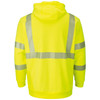 Bulwark FR Class 3 Hi Vis Yellow Pullover Hooded Sweatshirt SMH4 Back