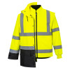 PortWest Class 3 Hi Vis 5-in-1 Executive Jacket US768YNR with Inside Jacket 