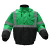 GSS Class 3 Hi Vis CERT Green Winter Bomber Jacket with Quilt Lining 8016