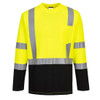 PortWest Class 3 Hi Vis Laguna Long Sleeve T-Shirt S398 - Front