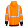 PortWest Two-Tone Hooded Sweatshirt - Orange Black UB324 back