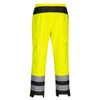 PortWest PW386 PW3 Hi-Vis Women's Rain Pants Yellow-Black - back