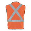 FrogWear® HV Orange Lightweight Mesh Polyester Safety Vest Black Solid Bottom