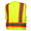 Pyramex Hi Vis Two-Toned Safety Vests RVZ24CP Lime Back