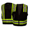 Pyramex Hi Vis Two-Toned Safety Vests RVZ24CP Black FB