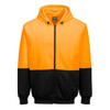 Portwest Hi-Vis Two-Tone Zip Hoodie Orange Black UB327