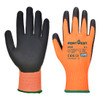 Portwest Cut D13 PU Viz-Tex Glove A4 Orange-Black A625