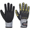 Portwest Impact C13 Nitrile Sandy Reinforced Palm Glove A4 Gray-Black A722
