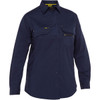 Navy Bisley® X-Airflow™ Women's Long Sleeve Ripstop Work Shirt 400W6490