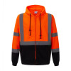 Full Zip Safety Fleece Hoodie Jacket 2-Tone Orange SAJ6800 Front