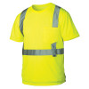 Pyramex Class 2 Hi Vis Lime Moisture Wicking T-Shirt with Chest Pocket RTS2110 Front