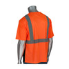 PIP Class 2 Hi Vis Short Sleeve T-Shirt Black Bottom 312-1250B Orange Back