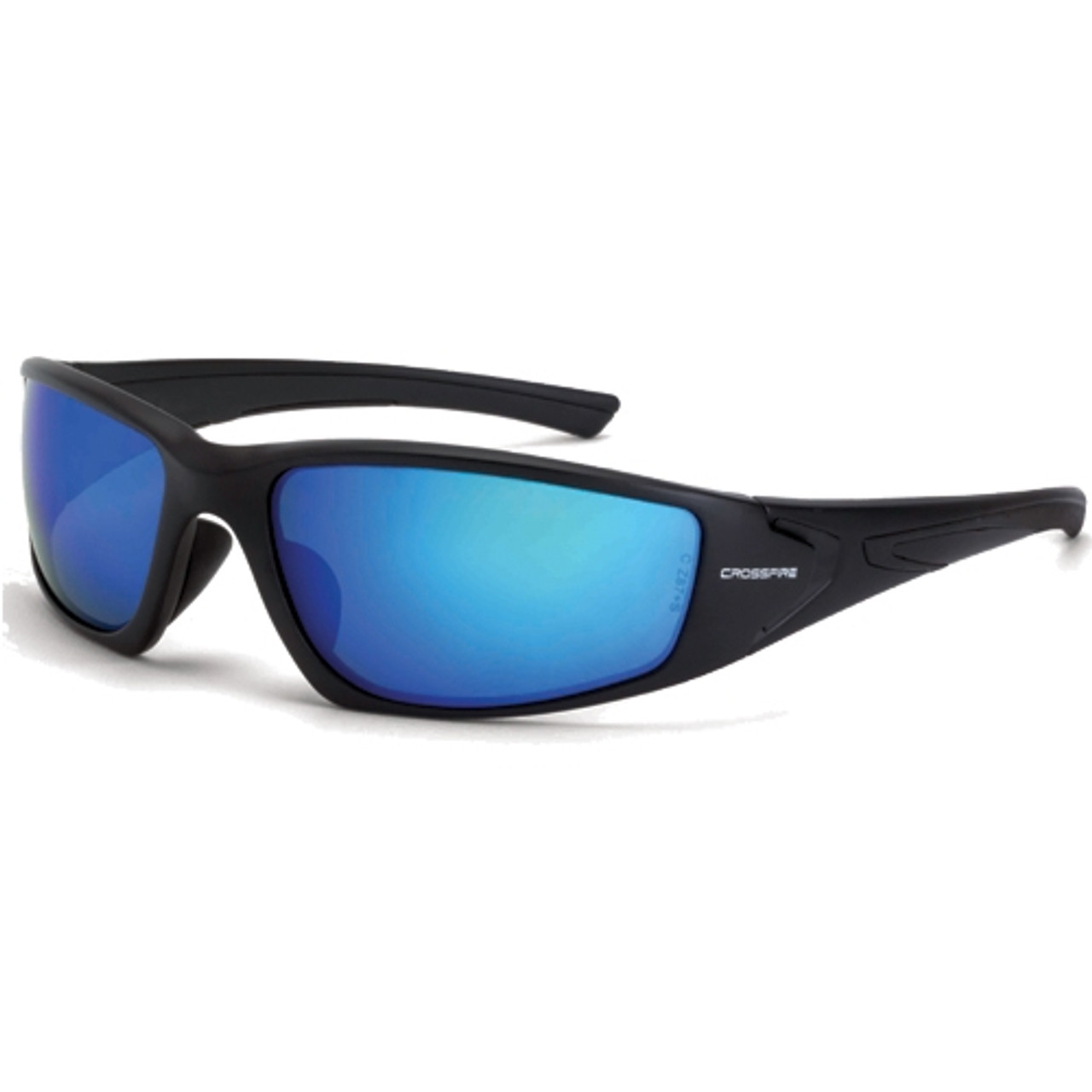 Bolle 40151 Hustler Safety Glasses - Black Temples - Blue Polarized Mirror  Lens | Full Source