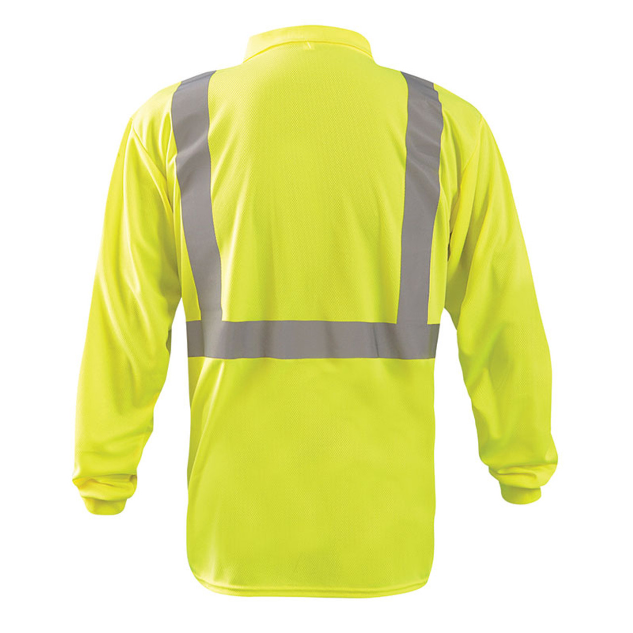 Occunomix Class 2 Hi Vis Moisture Wicking Long Sleeve Polo Shirt