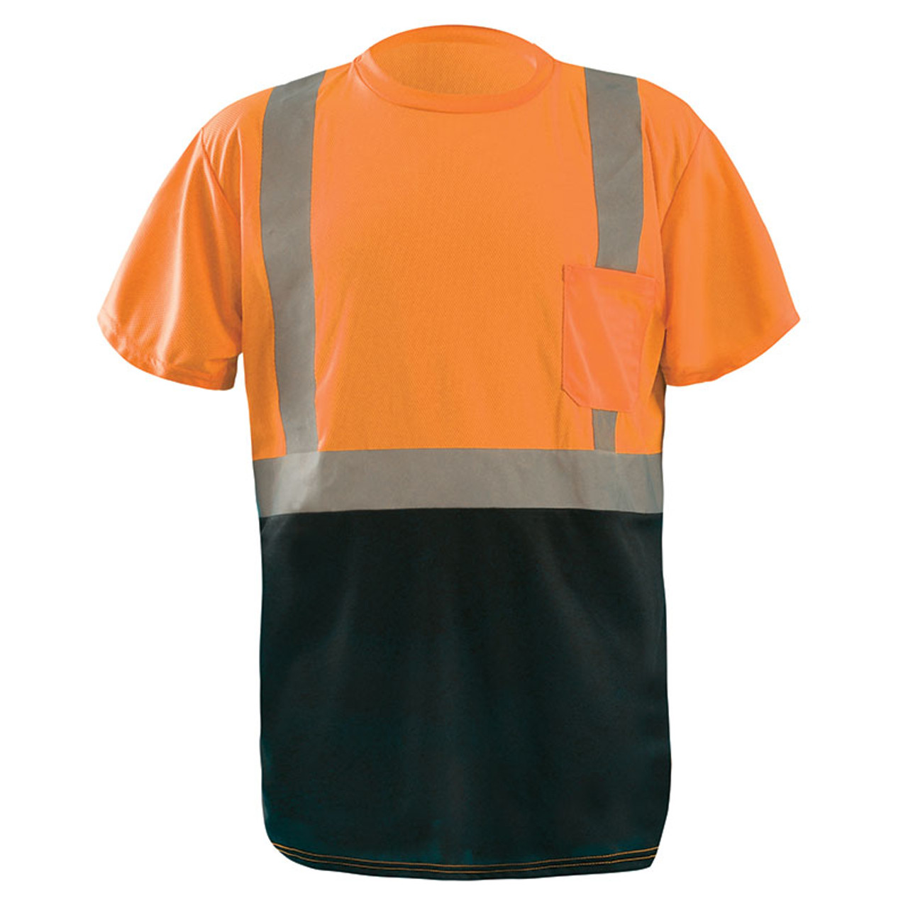 Occunomix Class 2 Hi Vis Black Bottom Moisture Wicking T-Shirt with Pocket  LUX-SSETPBK