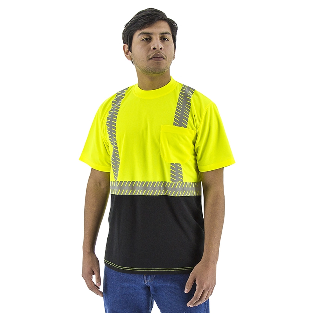 Majestic Class 2 Hi Vis Yellow T-Shirt with Chainsaw Reflective 75-5215