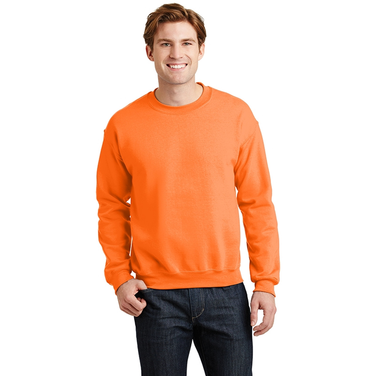 Orange crew hot sale neck sweatshirt