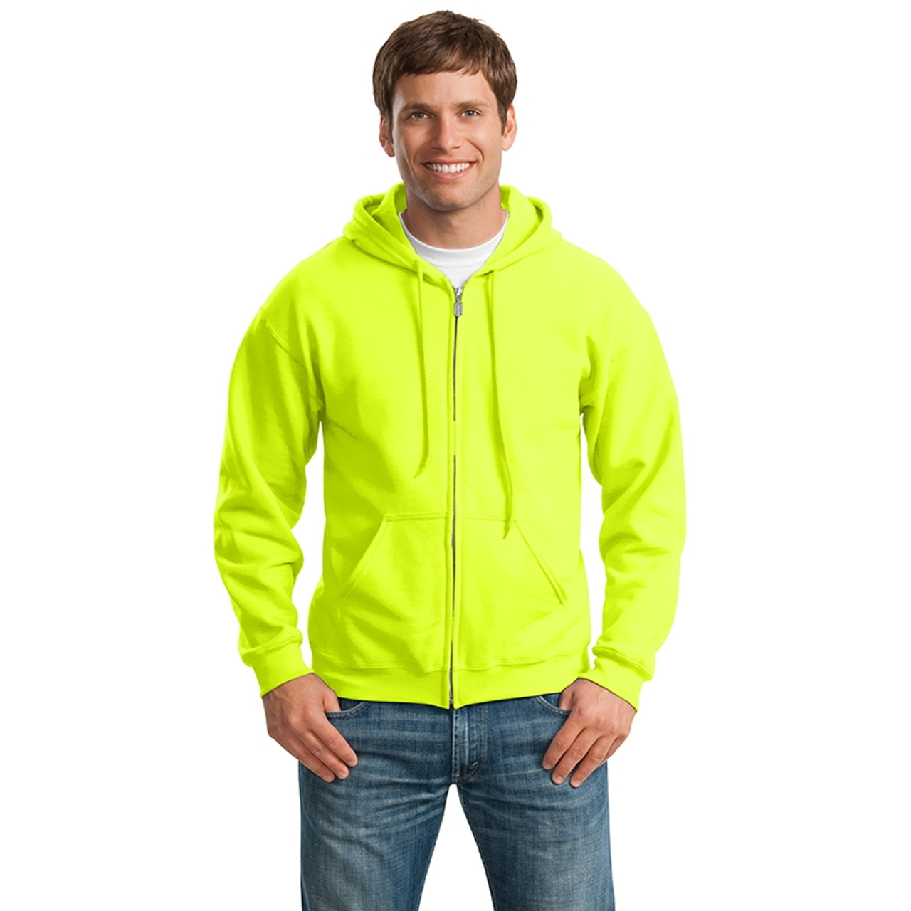 Gildan Enhanced Visibility Full Zip Hooded Sweatshirt 18600