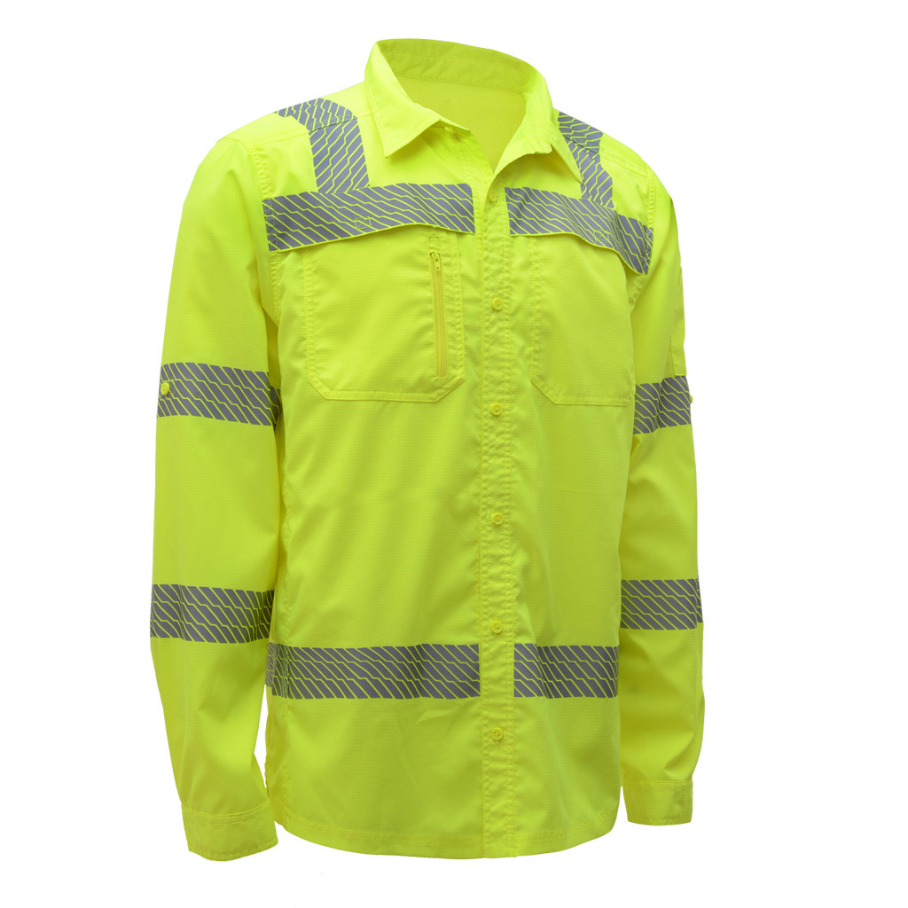 Lime Lightweight Rip Stop Work Shirt 7505