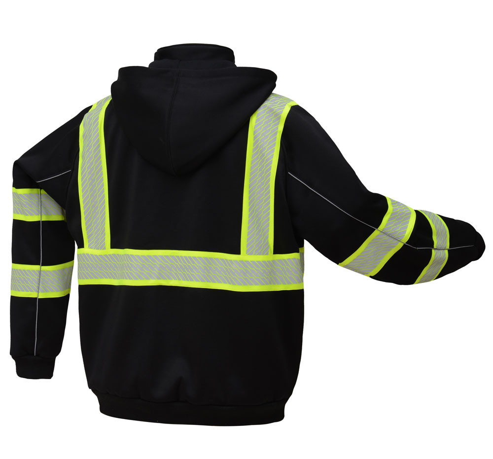 GSS Enhanced Visibility Black Premium ONYX Zip Up Hooded