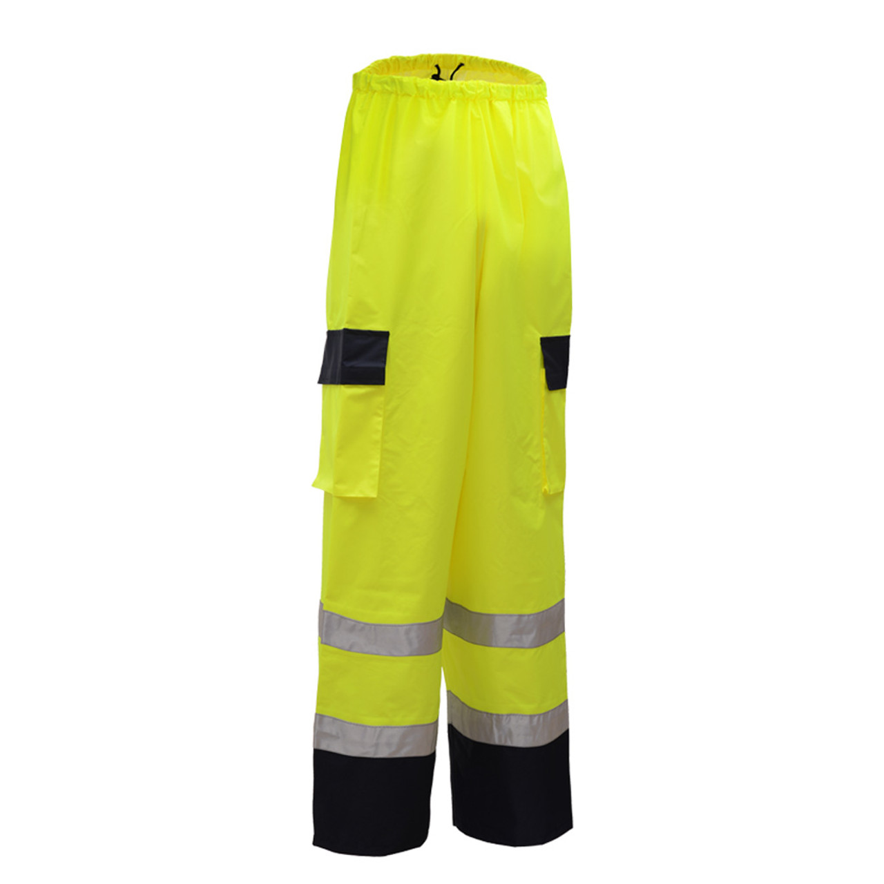 GSS Class E Hi Vis Lime Rain Pants with Black Bottom 6803