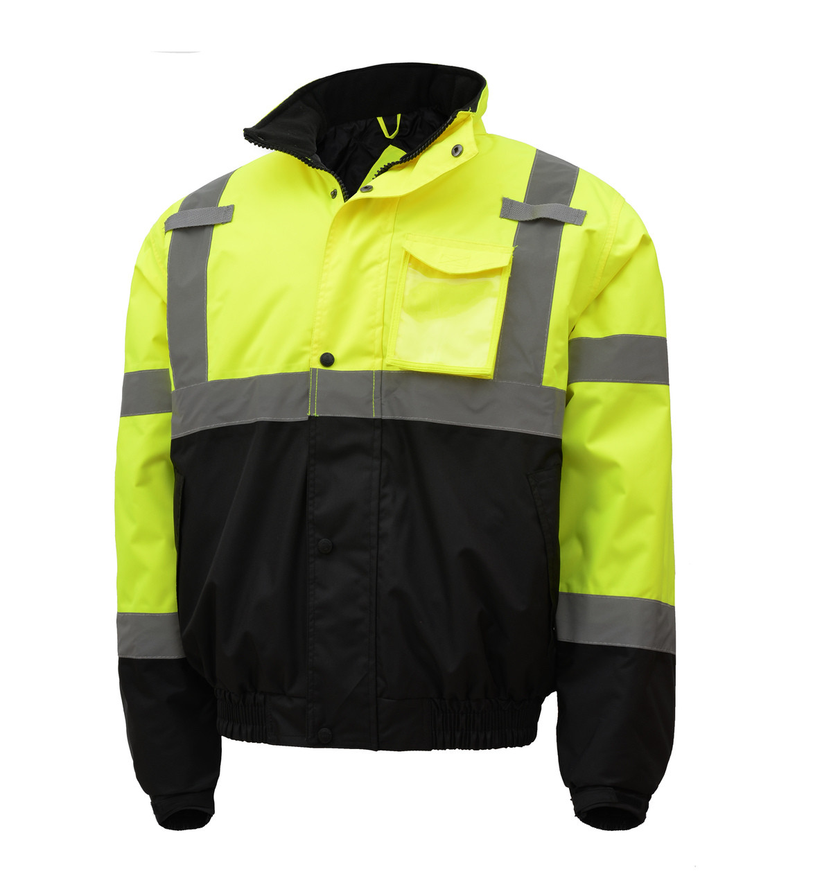 GSS Class Hi Vis Lime Winter Bomber Jacket with Quilt Lining 8001