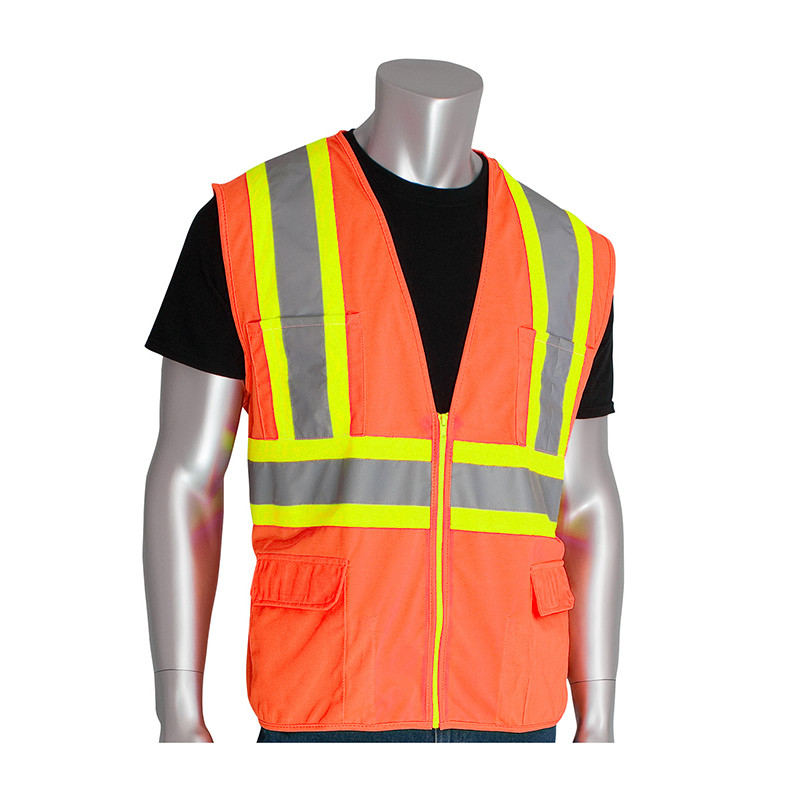 PIP Class 2 Hi Vis Two-Tone 11 Pocket Solid Surveyors Vest 302-MAP