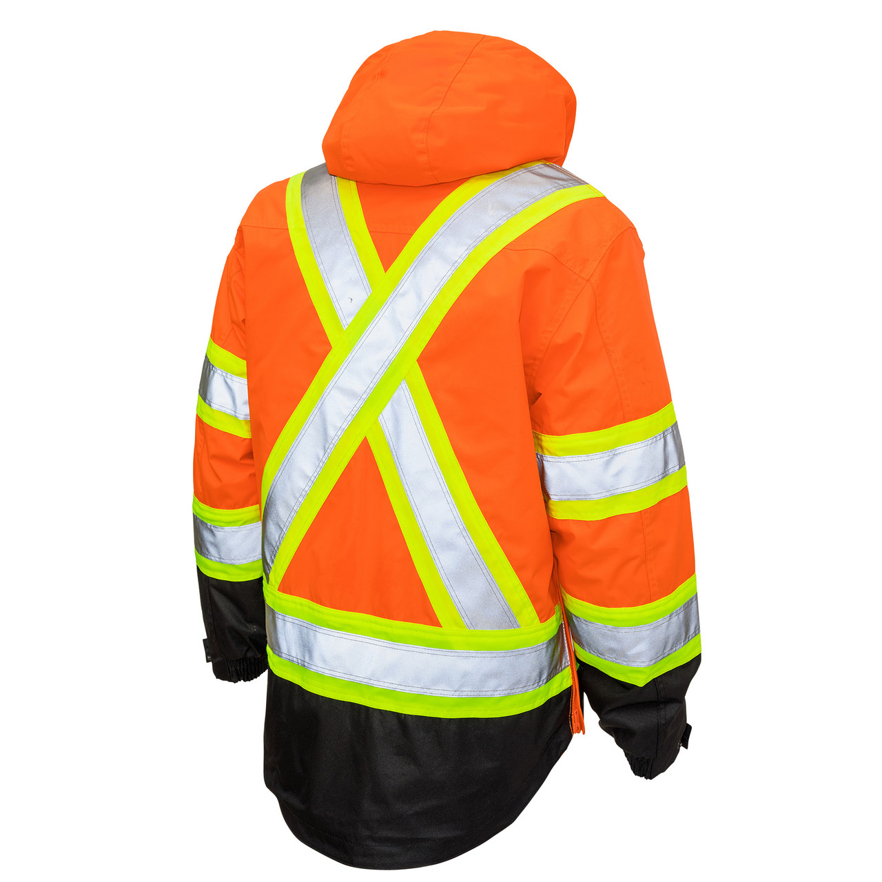 Tough Duck Class 3 Hi Vis X-Back Black Bottom Trim 5-in-1 Jacket S426