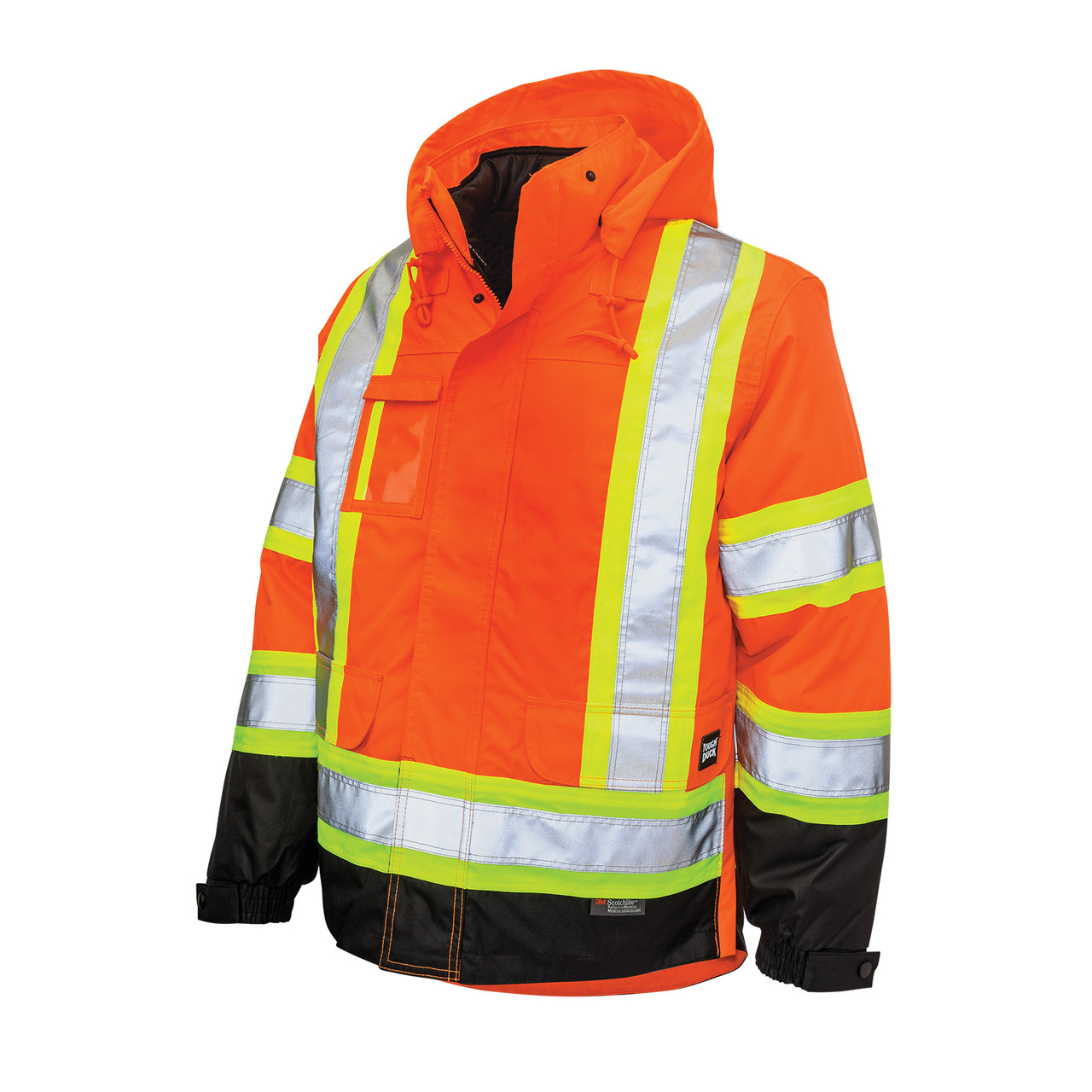 Tough Duck Class 3 Hi Vis X-Back Black Bottom Trim 5-in-1 Jacket S426