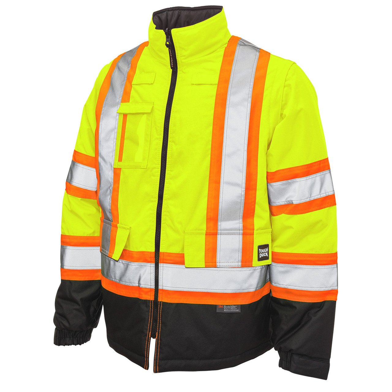 Tough Duck Class 3 Hi Vis X-Back Black Bottom Trim 5-in-1 Jacket S426