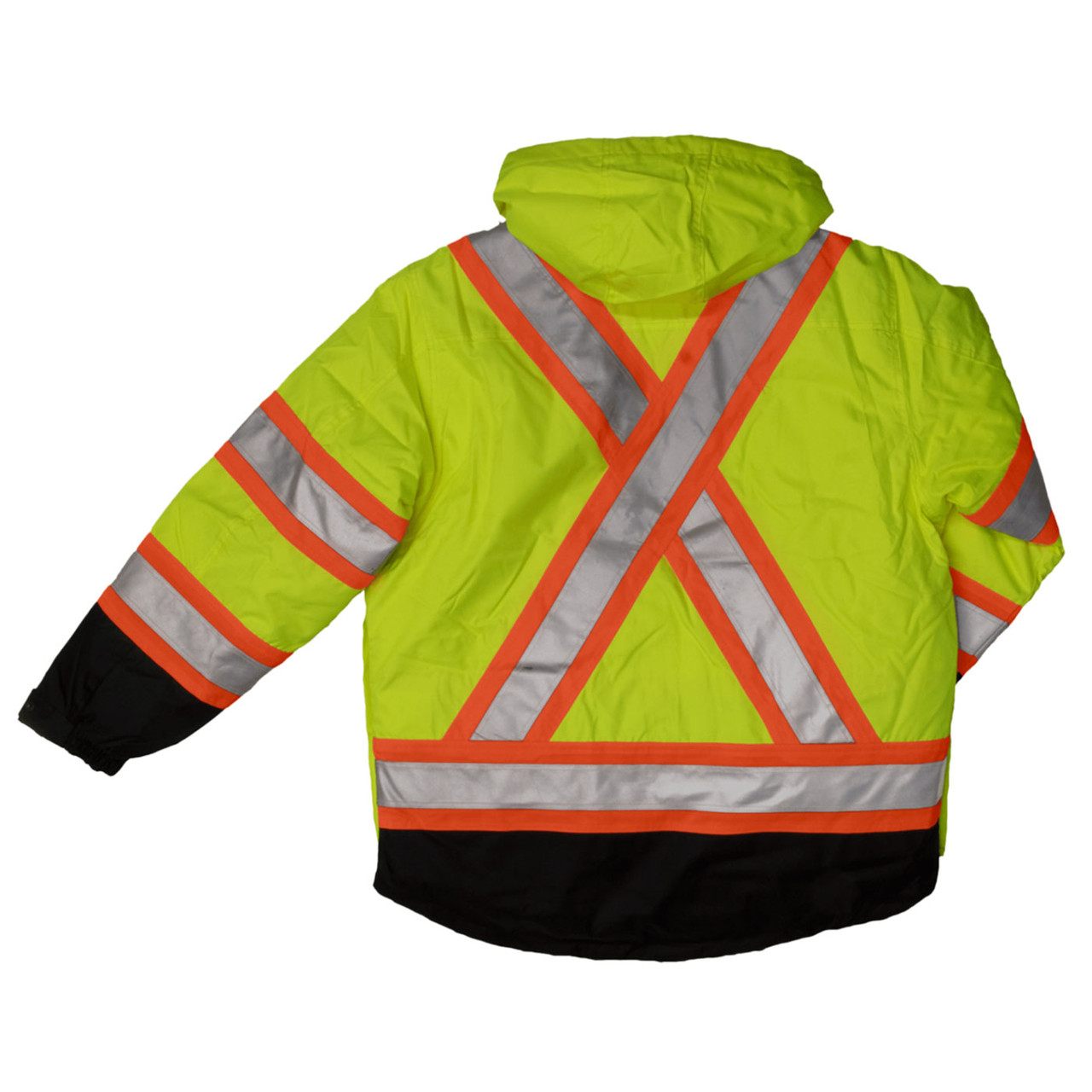 Tough Duck Class 3 Hi Vis X-Back Black Bottom Trim 5-in-1 Jacket S426