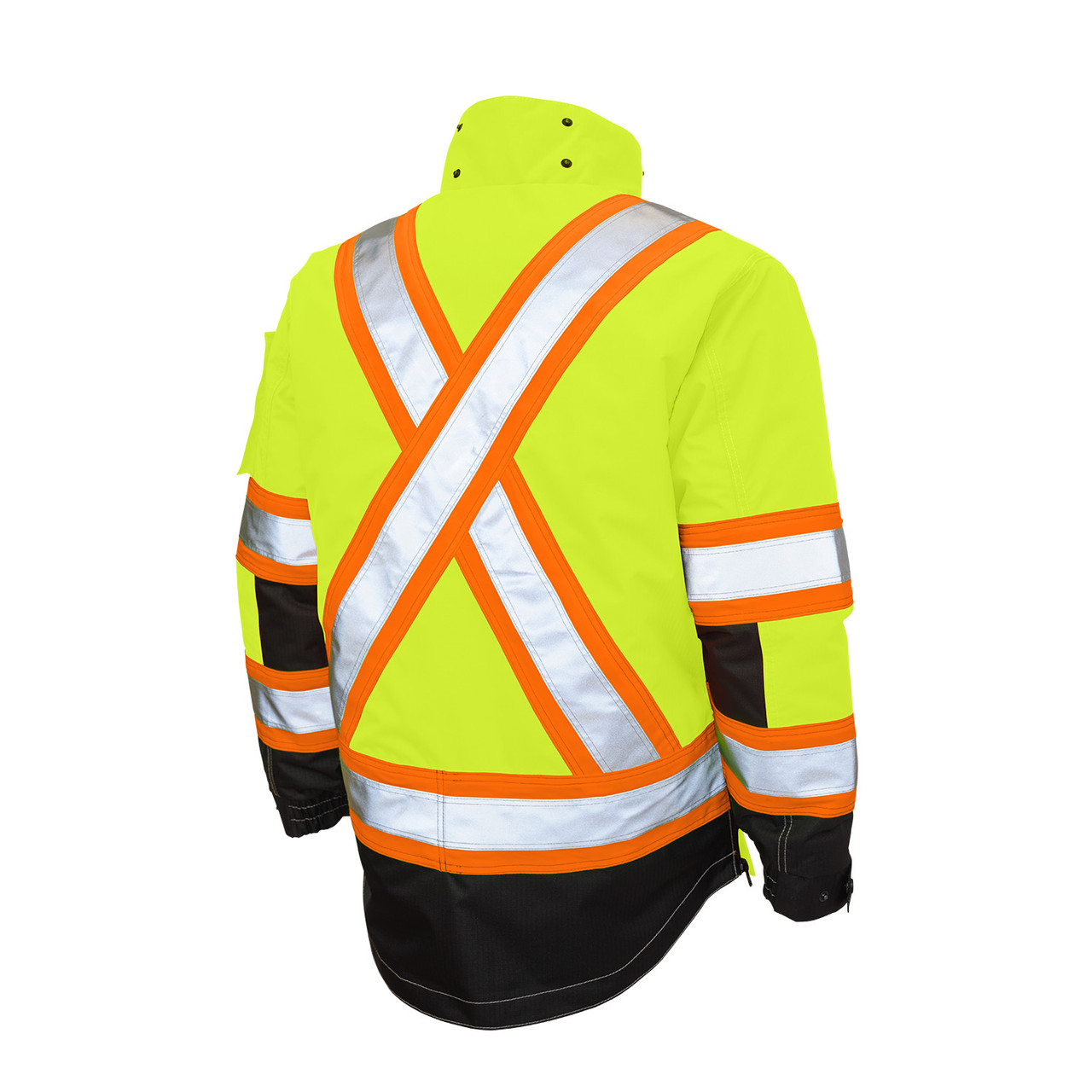 Tough Duck Class 3 Hi Vis X-Back Black Bottom Trim 4-in-1 Ripstop