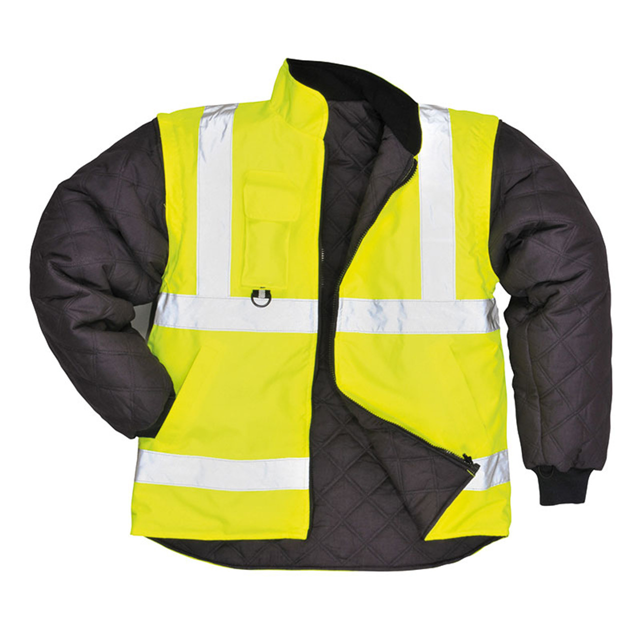 PortWest Class 3 Hi Vis Yellow 7-in-1 Traffic Jacket US427