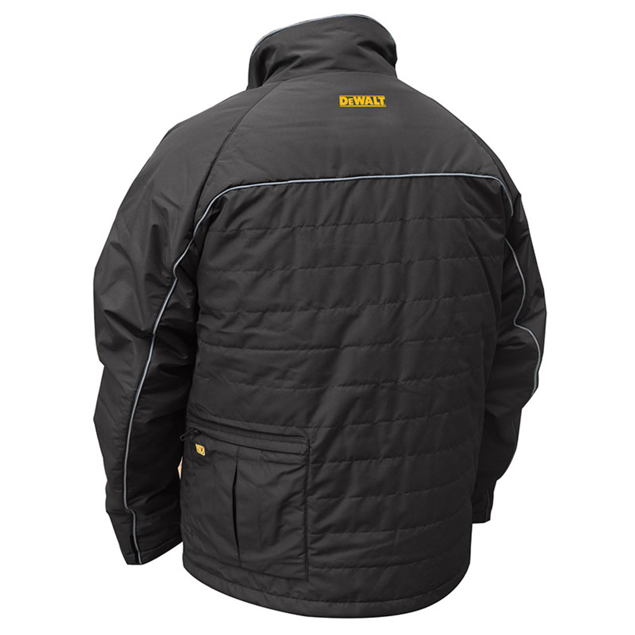 DeWALT Heated Quilted Black Work Jacket with Adapter DCHJ075B