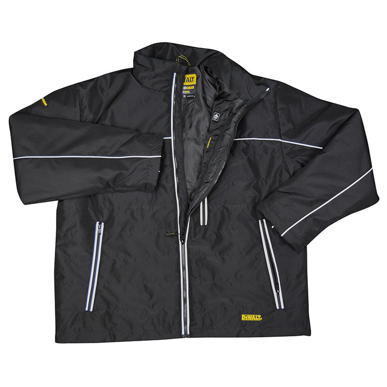 DeWALT Heated Quilted Black Work Jacket with Adapter DCHJ075B