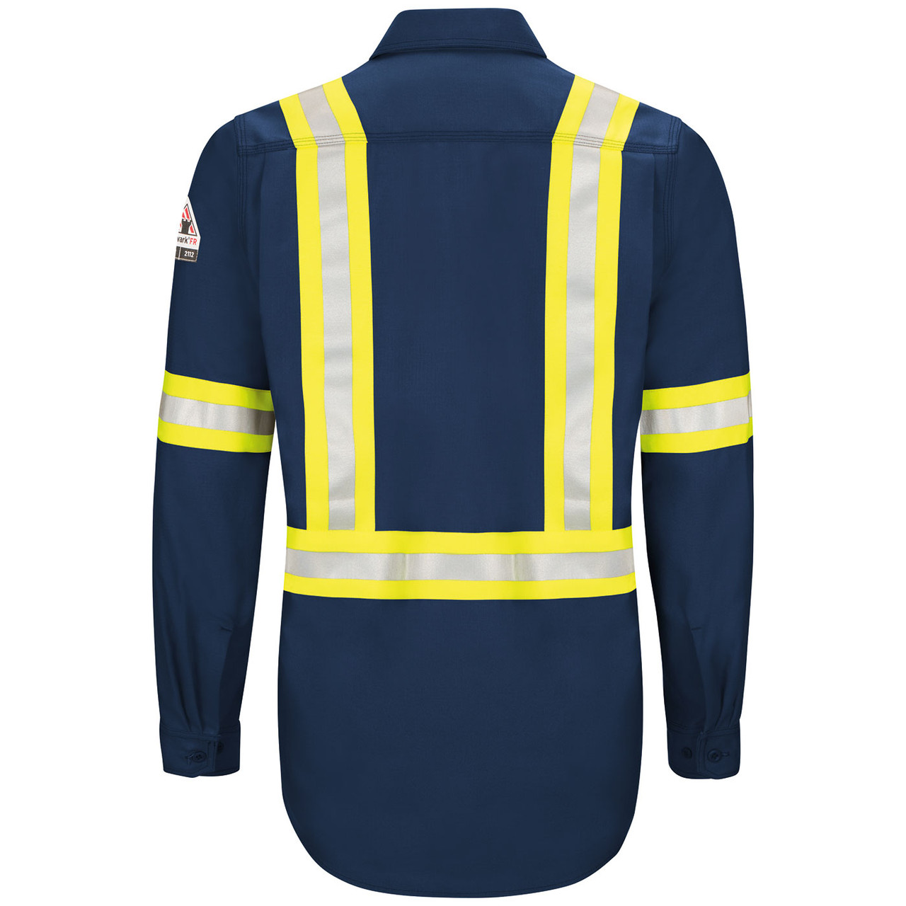 Bulwark FR iQ Endurance Enhanced Visibility Navy Work Shirt QS40NE