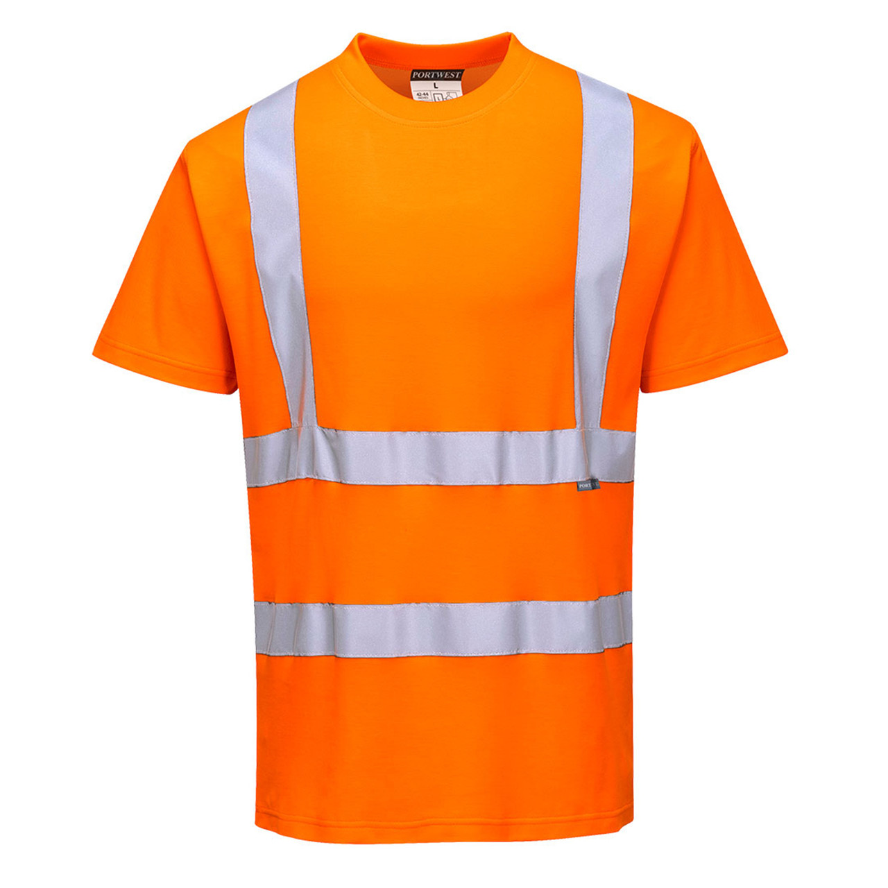 Portwest Austin Short-Sleeved T-Shirt Viz Visibility Reflective Safety Work Wear Top 