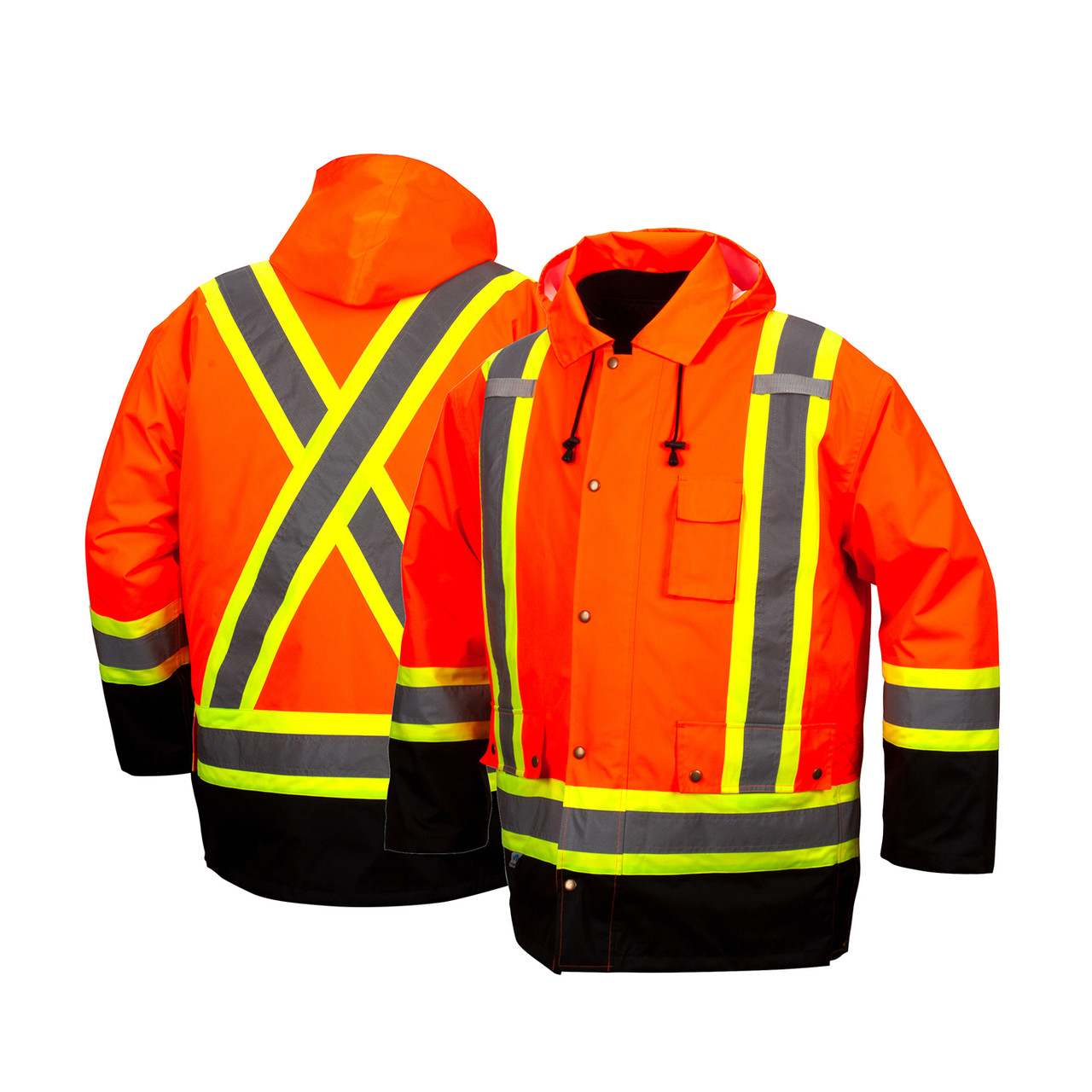 Pyramex Class 3 Hi Vis Orange Two-Tone X-Back Black Bottom Trim 7
