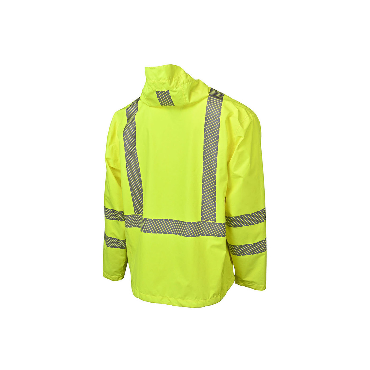 Radians Class Hi Vis Green Lighweight Ripstop Packable Rain Jacket  RW11-3ZGR