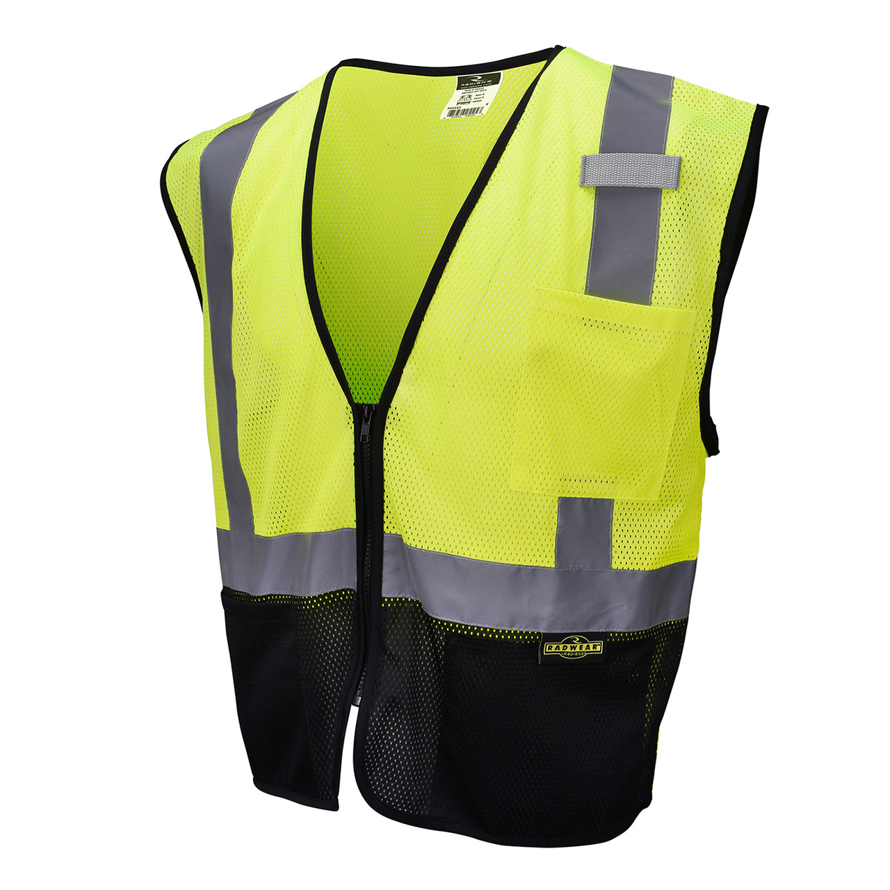 Radians Class 2 Hi Vis Green Black Bottom Economy Mesh Safety Vest